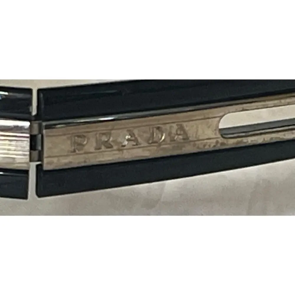 Authentic Prada SPR 54I 1BC-3M1 Sunglasses 64□12 Black Silver Read Wear